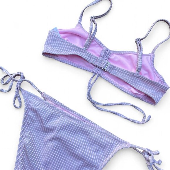 ♡︎ striped sparkle pink bikini set ♡︎ - Picture 4 of 6